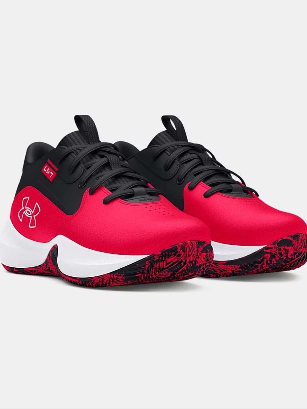 New In Box UA Lockdown 7 Basketball Sneakers Red/Black/White Firm Price